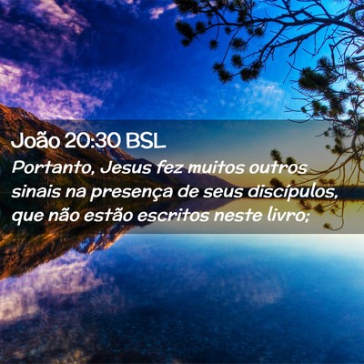 Picture 02 - João 20:30 BSL - Portanto, Jesus fez muitos outros sinais na - Bible Verse Picture
