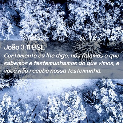 Picture 02 - João 3:11 BSL - Certamente eu lhe digo, nós falamos o que - Bible Verse Picture