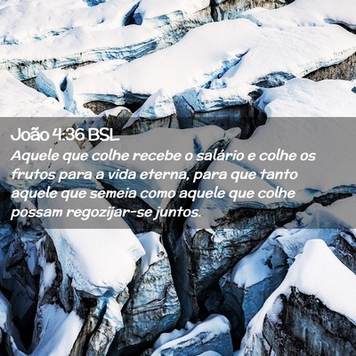 Picture 02 - João 4:36 BSL - Aquele que colhe recebe o salário e colhe os - Bible Verse Picture