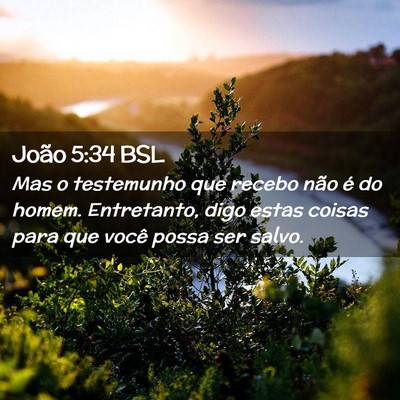 Picture 02 - João 5:34 BSL - Mas o testemunho que recebo não é do homem. - Bible Verse Picture