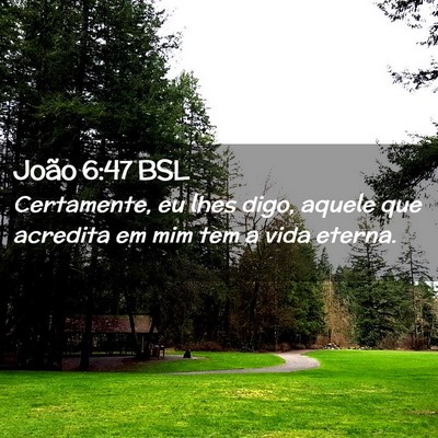 Picture 02 - João 6:47 BSL - Certamente, eu lhes digo, aquele que acredita em - Bible Verse Picture