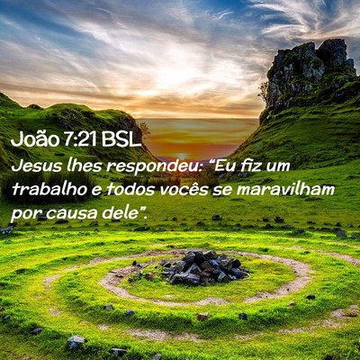 Picture 02 - João 7:21 BSL - Jesus lhes respondeu: “Eu fiz um trabalho e - Bible Verse Picture