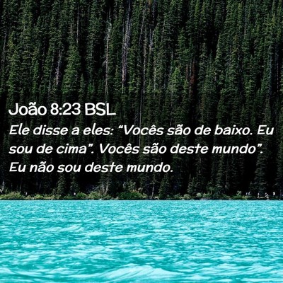 Picture 02 - João 8:23 BSL - Ele disse a eles: “Vocês são de baixo. Eu sou - Bible Verse Picture