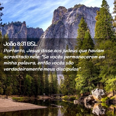 Picture 02 - João 8:31 BSL - Portanto, Jesus disse aos judeus que haviam - Bible Verse Picture