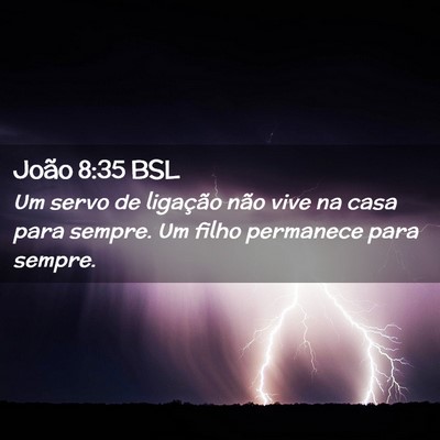 Picture 02 - João 8:35 BSL - Um servo de ligação não vive na casa para - Bible Verse Picture