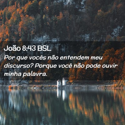 Picture 02 - João 8:43 BSL - Por que vocês não entendem meu discurso? Porque - Bible Verse Picture