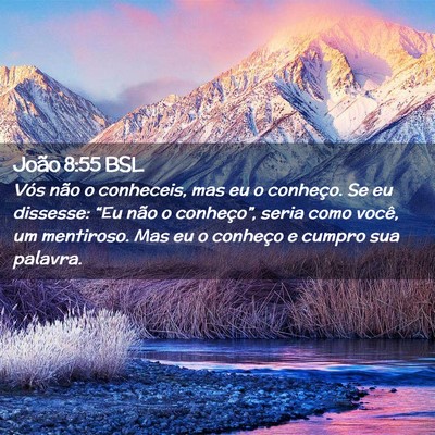 Picture 02 - João 8:55 BSL - Vós não o conheceis, mas eu o conheço. Se eu - Bible Verse Picture
