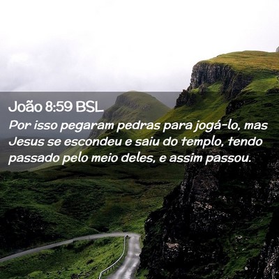 Picture 02 - João 8:59 BSL - Por isso pegaram pedras para jogá-lo, mas Jesus - Bible Verse Picture