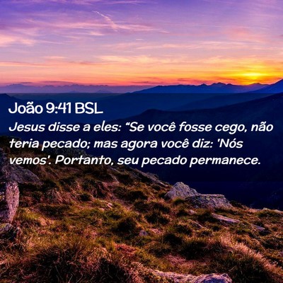 Picture 02 - João 9:41 BSL - Jesus disse a eles: “Se você fosse cego, não - Bible Verse Picture