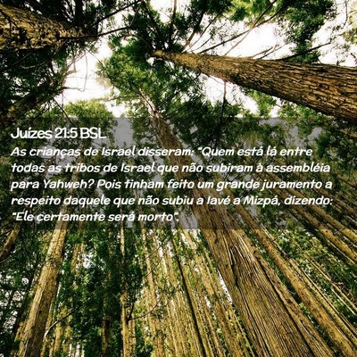Picture 02 - Juízes 21:5 BSL - As crianças de Israel disseram: “Quem está - Bible Verse Picture