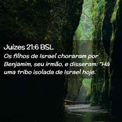 Picture 02 - Juízes 21:6 BSL - Os filhos de Israel choraram por Benjamim, seu - Bible Verse Picture