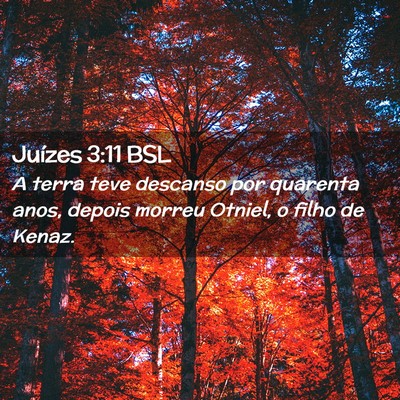 Picture 02 - Juízes 3:11 BSL - A terra teve descanso por quarenta anos, depois - Bible Verse Picture