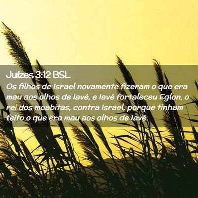 Picture 02 - Juízes 3:12 BSL - Os filhos de Israel novamente fizeram o que era - Bible Verse Picture
