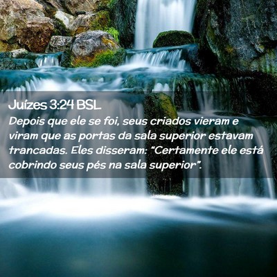 Picture 02 - Juízes 3:24 BSL - Depois que ele se foi, seus criados vieram e - Bible Verse Picture