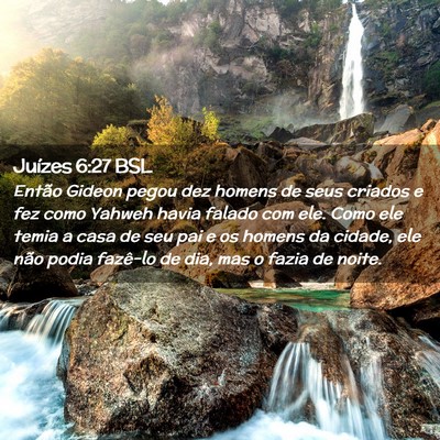 Picture 02 - Juízes 6:27 BSL - Então Gideon pegou dez homens de seus criados e - Bible Verse Picture