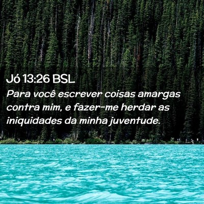 Picture 02 - Jó 13:26 BSL - Para você escrever coisas amargas contra mim, e - Bible Verse Picture