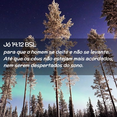 Picture 02 - Jó 14:12 BSL - para que o homem se deite e não se levante. Até - Bible Verse Picture