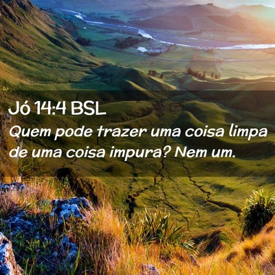 Picture 02 - Jó 14:4 BSL - Quem pode trazer uma coisa limpa de uma coisa - Bible Verse Picture