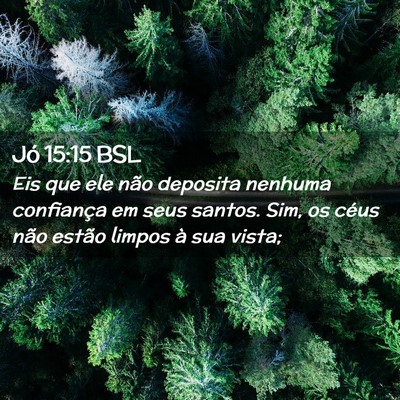 Picture 02 - Jó 15:15 BSL - Eis que ele não deposita nenhuma confiança em - Bible Verse Picture