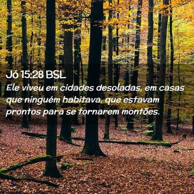Picture 02 - Jó 15:28 BSL - Ele viveu em cidades desoladas, em casas que - Bible Verse Picture