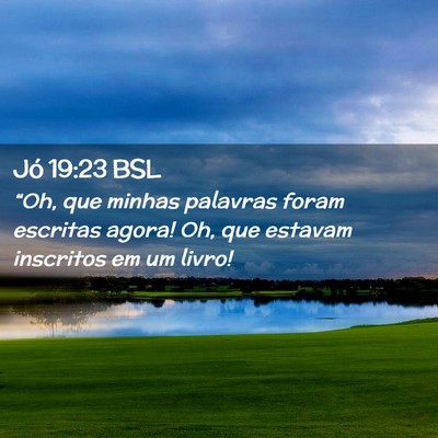 Picture 02 - Jó 19:23 BSL - “Oh, que minhas palavras foram escritas agora! - Bible Verse Picture