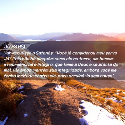 Picture 02 - Jó 2:3 BSL - Yahweh disse a Satanás: “Você já considerou - Bible Verse Picture