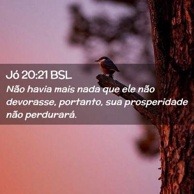 Picture 02 - Jó 20:21 BSL - Não havia mais nada que ele não devorasse, - Bible Verse Picture