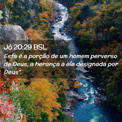 Picture 02 - Jó 20:29 BSL - Esta é a porção de um homem perverso de Deus, - Bible Verse Picture