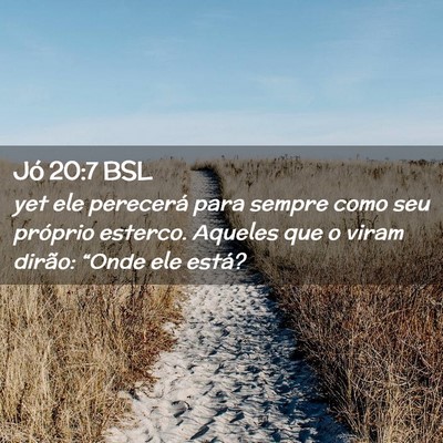 Picture 02 - Jó 20:7 BSL - yet ele perecerá para sempre como seu próprio - Bible Verse Picture