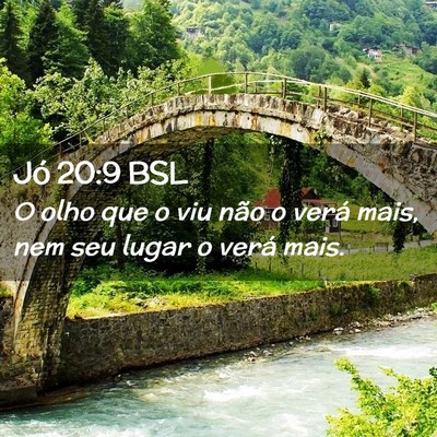 Picture 02 - Jó 20:9 BSL - O olho que o viu não o verá mais, nem seu lugar - Bible Verse Picture