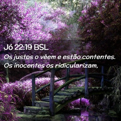 Picture 02 - Jó 22:19 BSL - Os justos o vêem e estão contentes. Os - Bible Verse Picture