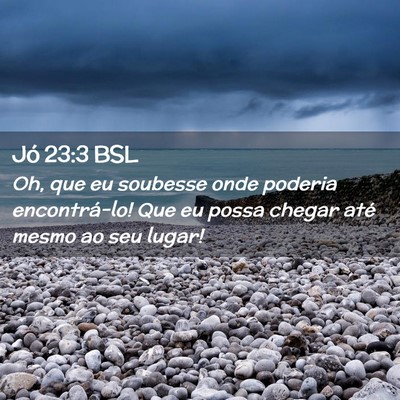 Picture 02 - Jó 23:3 BSL - Oh, que eu soubesse onde poderia encontrá-lo! - Bible Verse Picture