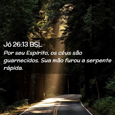 Picture 02 - Jó 26:13 BSL - Por seu Espírito, os céus são guarnecidos. Sua - Bible Verse Picture