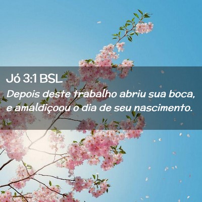 Picture 02 - Jó 3:1 BSL - Depois deste trabalho abriu sua boca, e - Bible Verse Picture