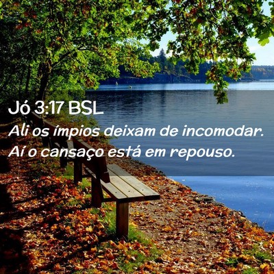 Picture 02 - Jó 3:17 BSL - Ali os ímpios deixam de incomodar. Aí o - Bible Verse Picture
