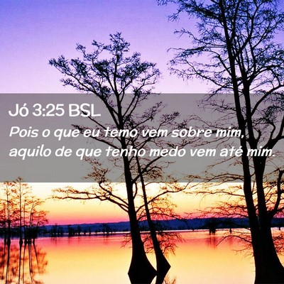Picture 02 - Jó 3:25 BSL - Pois o que eu temo vem sobre mim, aquilo de que - Bible Verse Picture