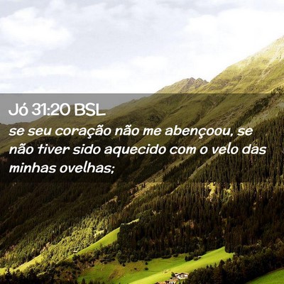 Picture 02 - Jó 31:20 BSL - se seu coração não me abençoou, se não tiver - Bible Verse Picture