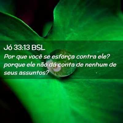 Picture 02 - Jó 33:13 BSL - Por que você se esforça contra ele? porque ele - Bible Verse Picture