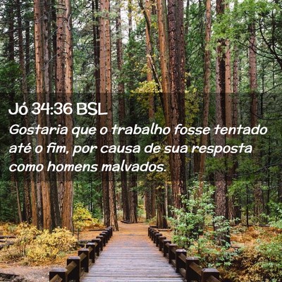 Picture 02 - Jó 34:36 BSL - Gostaria que o trabalho fosse tentado até o fim, - Bible Verse Picture