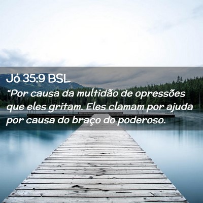 Picture 02 - Jó 35:9 BSL - “Por causa da multidão de opressões que eles - Bible Verse Picture