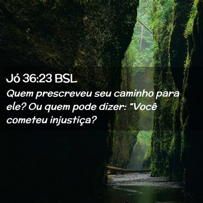 Picture 02 - Jó 36:23 BSL - Quem prescreveu seu caminho para ele? Ou quem - Bible Verse Picture