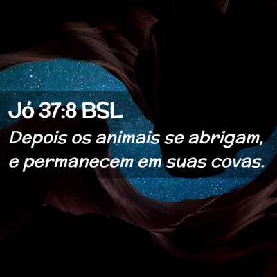 Picture 02 - Jó 37:8 BSL - Depois os animais se abrigam, e permanecem em - Bible Verse Picture