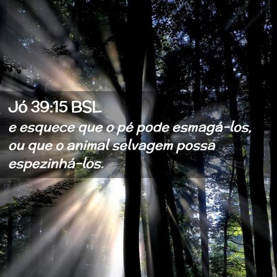 Picture 02 - Jó 39:15 BSL - e esquece que o pé pode esmagá-los, ou que o - Bible Verse Picture