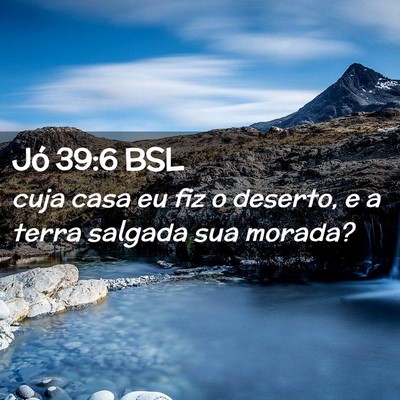 Picture 02 - Jó 39:6 BSL - cuja casa eu fiz o deserto, e a terra salgada sua - Bible Verse Picture