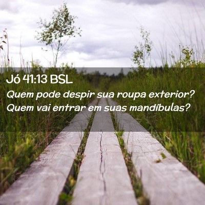 Picture 02 - Jó 41:13 BSL - Quem pode despir sua roupa exterior? Quem vai - Bible Verse Picture