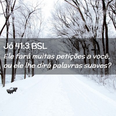 Picture 02 - Jó 41:3 BSL - Ele fará muitas petições a você, ou ele lhe - Bible Verse Picture