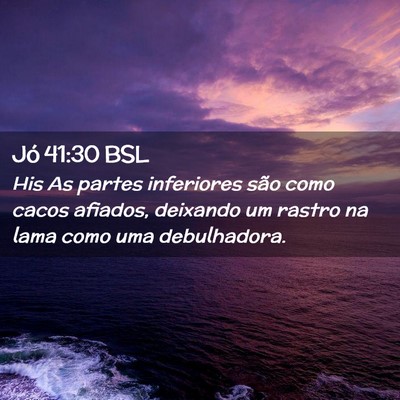 Picture 02 - Jó 41:30 BSL - His As partes inferiores são como cacos afiados, - Bible Verse Picture