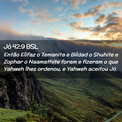 Picture 02 - Jó 42:9 BSL - Então Elifaz o Temanita e Bildad o Shuhite e - Bible Verse Picture