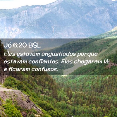 Picture 02 - Jó 6:20 BSL - Eles estavam angustiados porque estavam - Bible Verse Picture