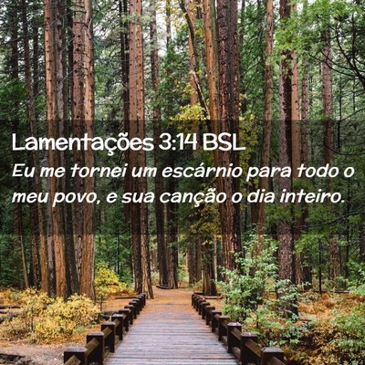 Picture 02 - Lamentações 3:14 BSL - Eu me tornei um escárnio para todo o meu povo, e - Bible Verse Picture